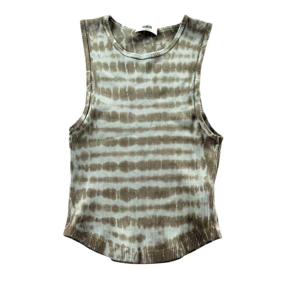 AGOLDE Nova Tank XS Haze Nebula Tie Dye Cropped Ribbed Organic Cotton Y2K Top